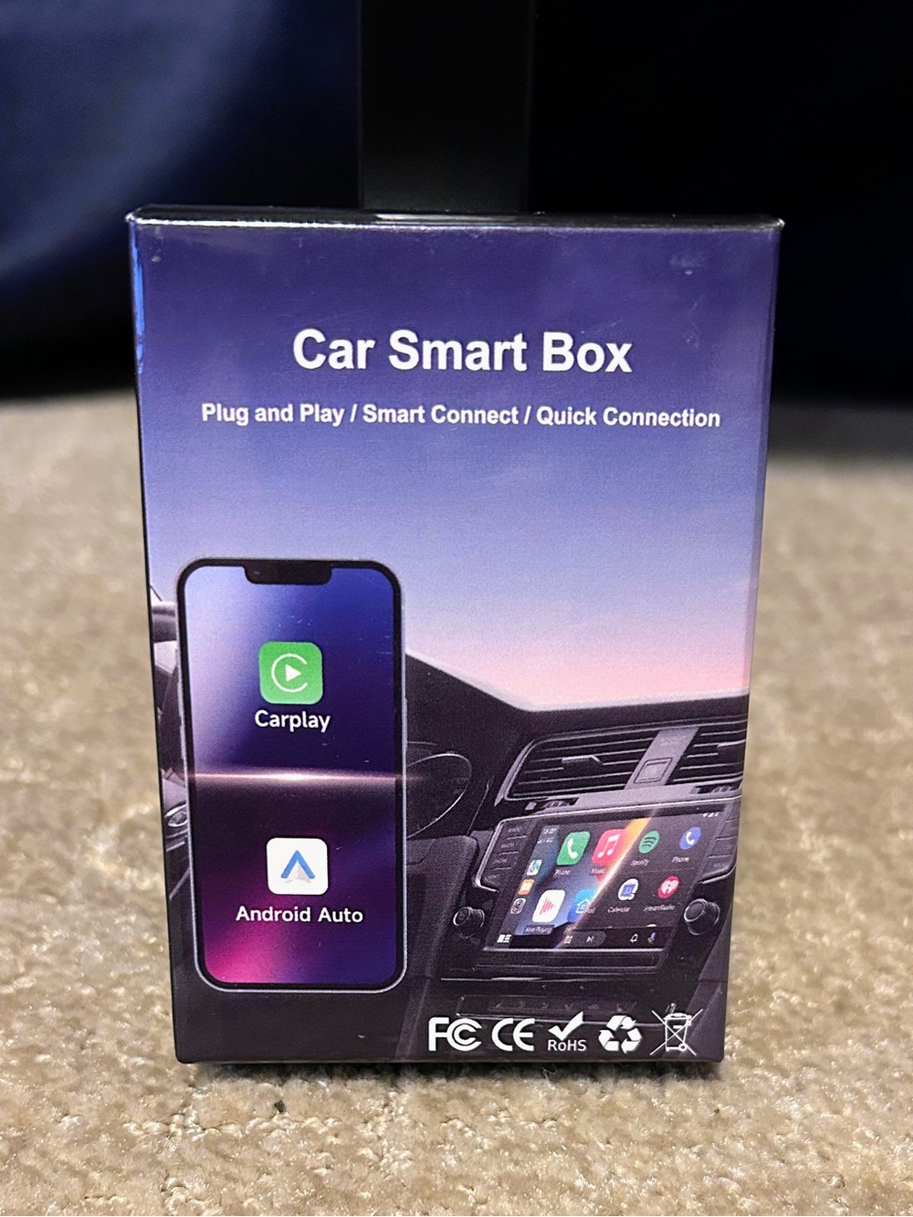 New Car Smart Box Wireless CarPlay & Android Auto Adapter - Black